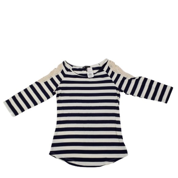 Roly Poly Tops - Roly Poly Women's Blouse Size Large Blue/White